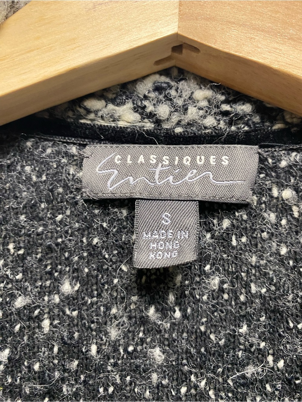 Classiques Entier Wool Blend Nubby Sweater Jacket Velvet Tie S - Picture 3 of 6
